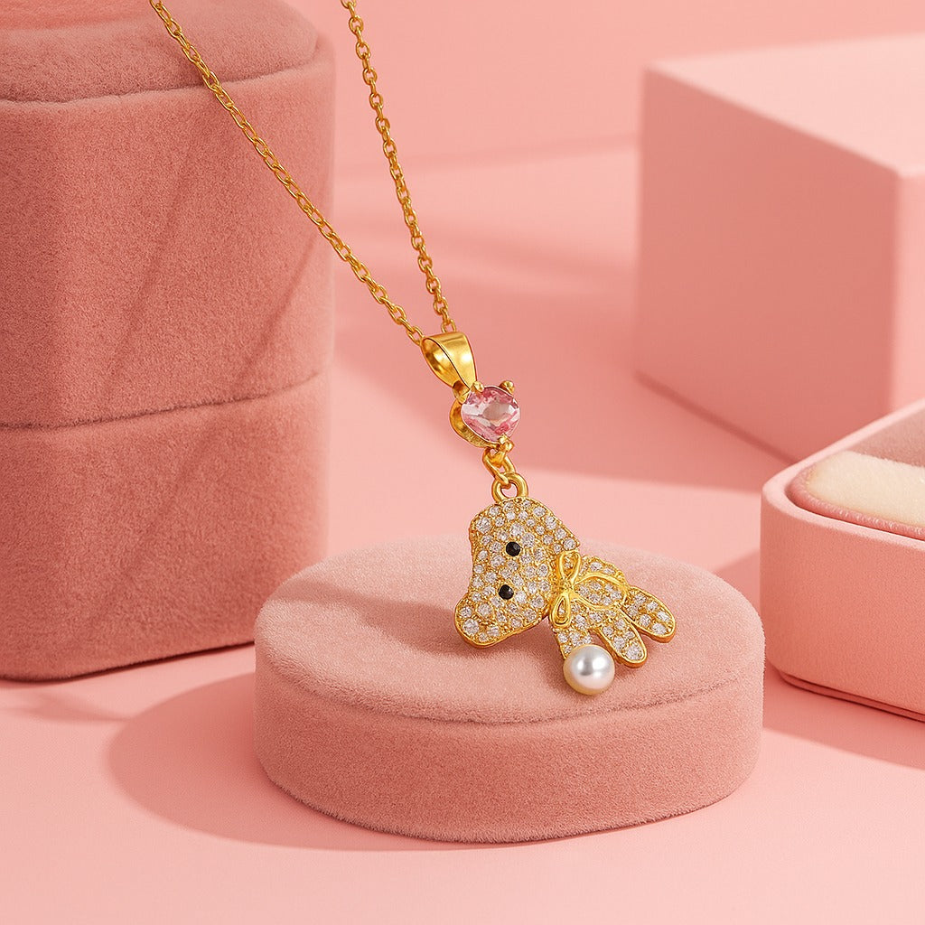 18K Gold Plated Bunny Blush Pendant – Demi-Fine Jewellery for Women | Tvayi