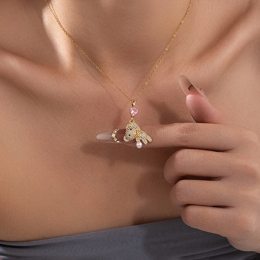 18K Gold Plated Bunny Blush Pendant – Demi-Fine Jewellery for Women | Tvayi