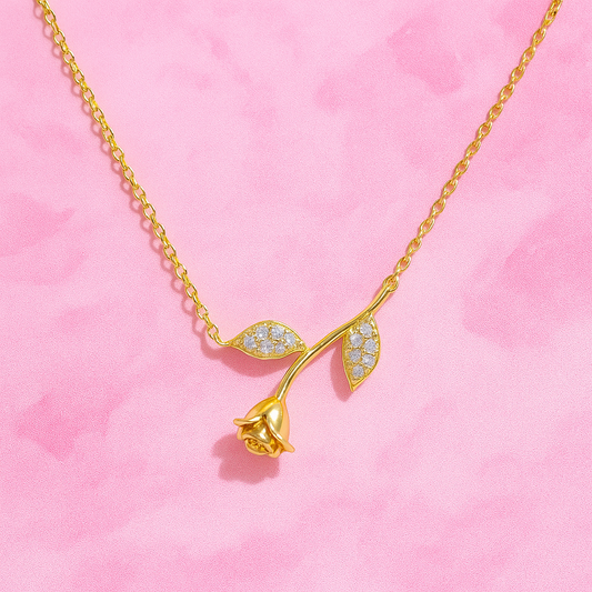 Golden Rosebud Necklace | Tvayi