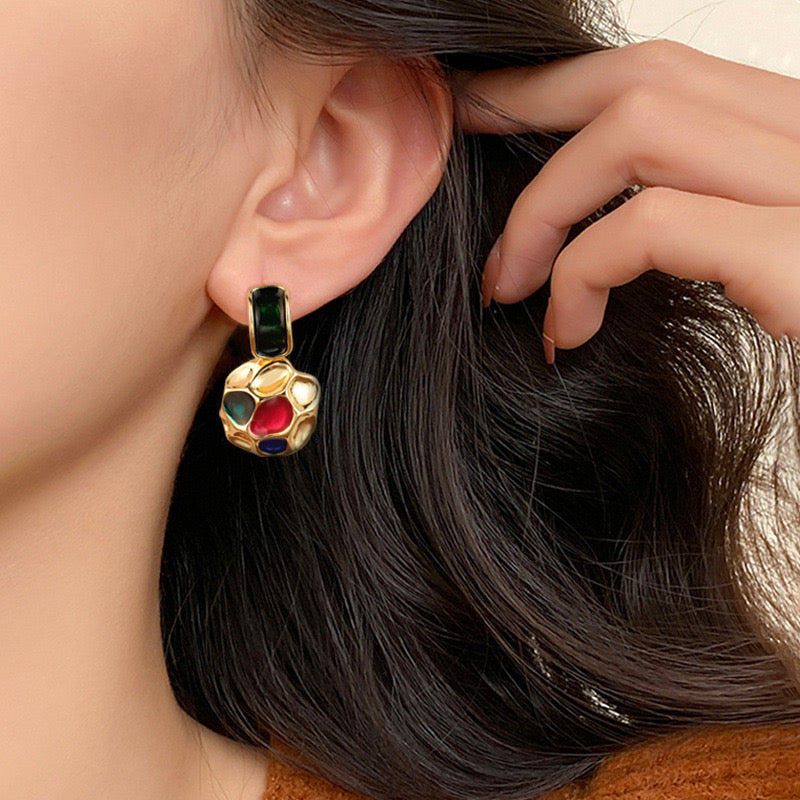 Aurora Multicolor Gem Drop Earrings | Tvayi