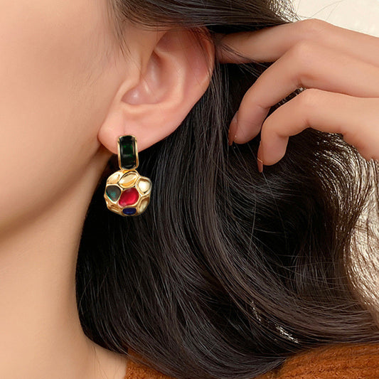 Aurora Multicolor Gem Drop Earrings | Tvayi