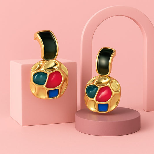 Aurora Multicolor Gem Drop Earrings | Tvayi