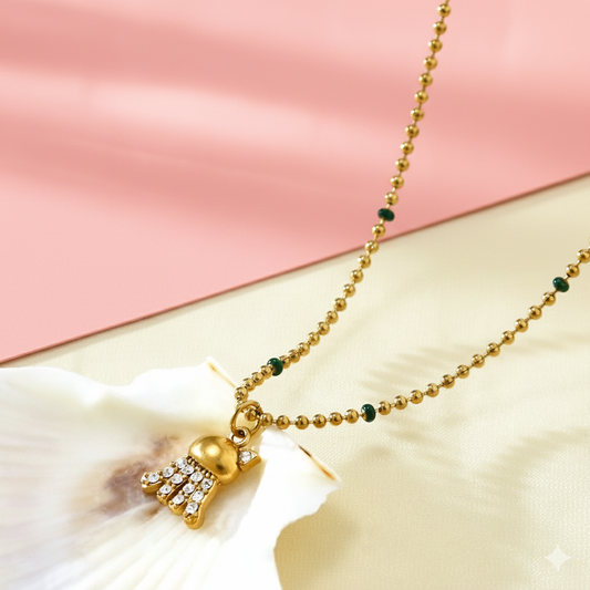 Dainty Beaded Gold Necklace | Tvayi