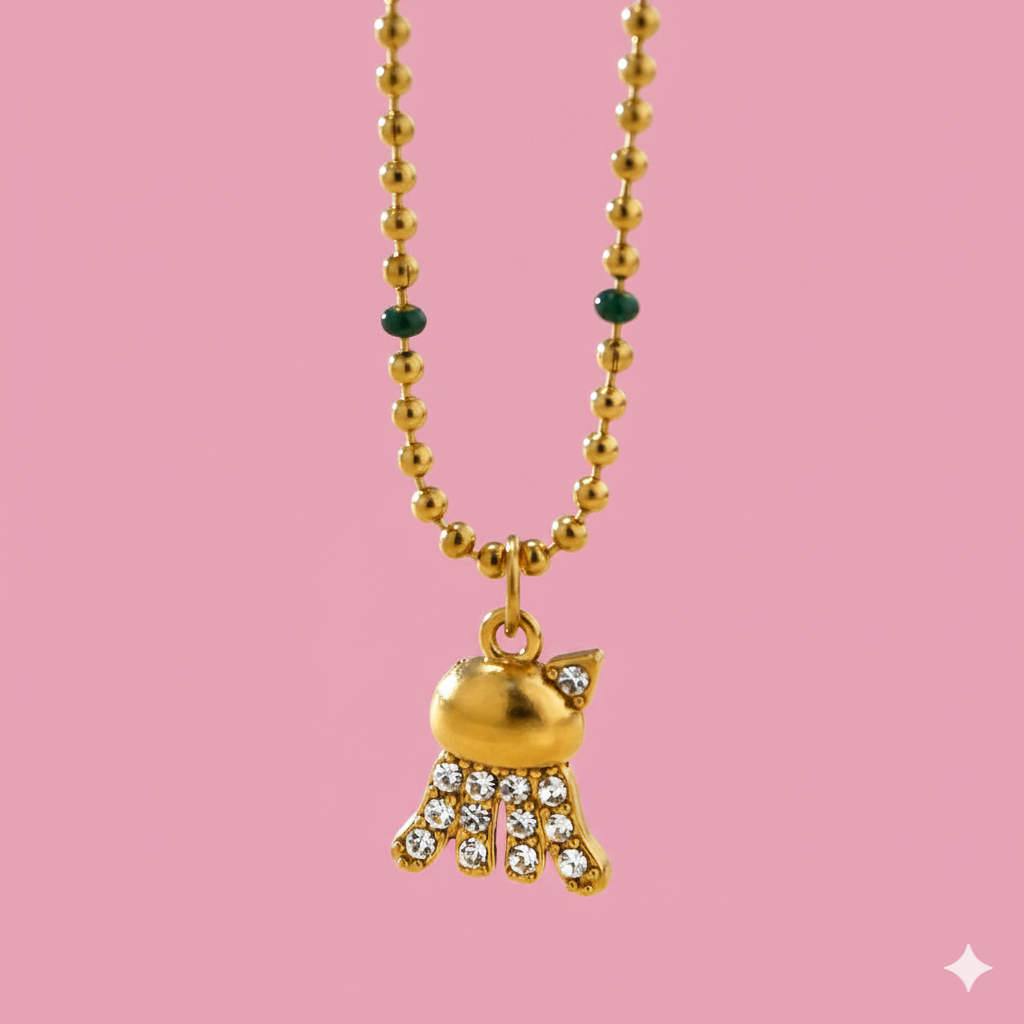 Dainty Beaded Gold Necklace | Tvayi