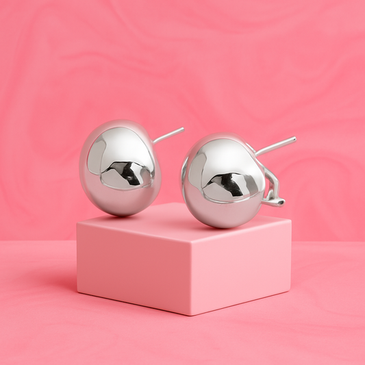 Chunky Teardrop Silver Plated Earrings | Tvayi