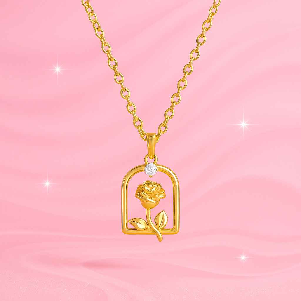 Rose Cover Pendant Necklace