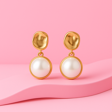 Western Style Pearl Drop Earrings | Tvayi Jewellery
