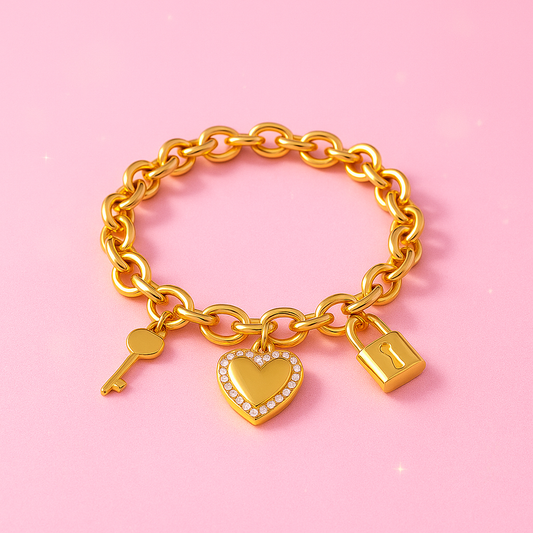 Key to My Heart Charm Bracelet | Tvayi Jewellery