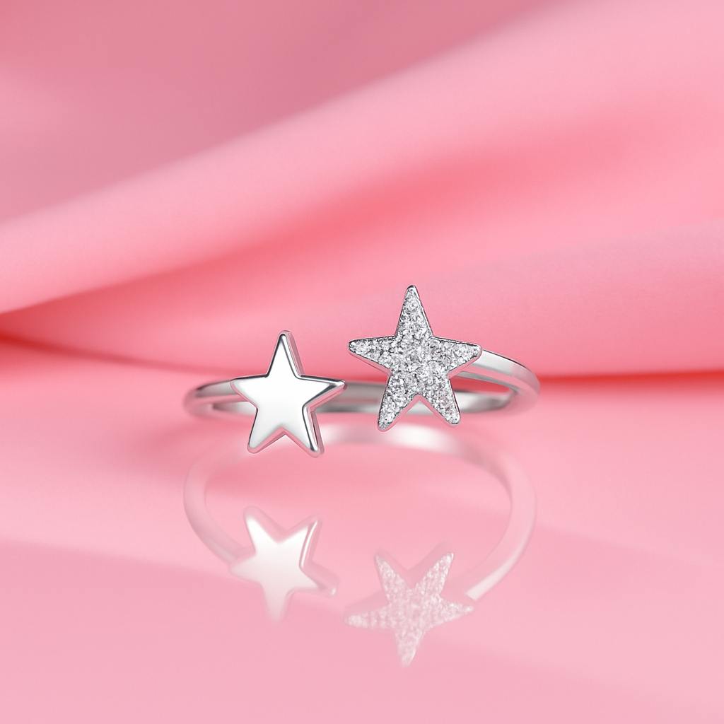 Star Shaped Adjustable Finger Ring | Tvayi Jewellery
