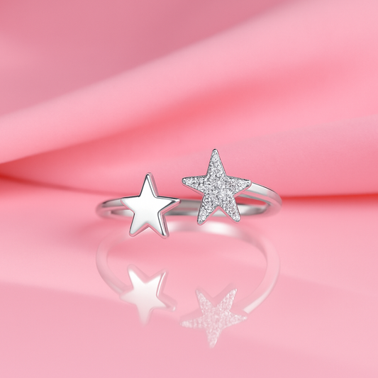 Star Shaped Adjustable Finger Ring | Tvayi Jewellery