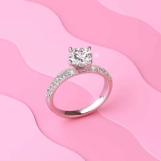 Diamond Halo Ring | Tvayi Jewellery