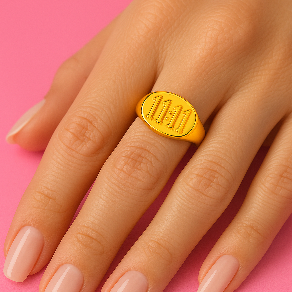 11:11 Manifestation & Good Luck Gold Ring | Tvayi